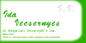 ida vecsernyes business card